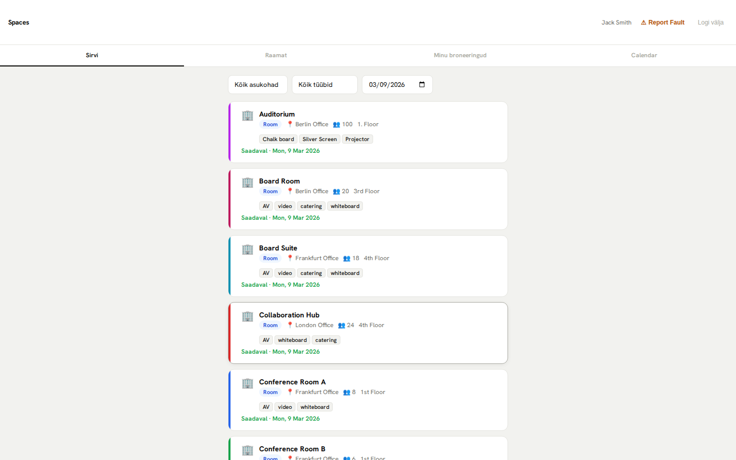 Ruumide broneerimine — sirvige ja broneerige ressursse