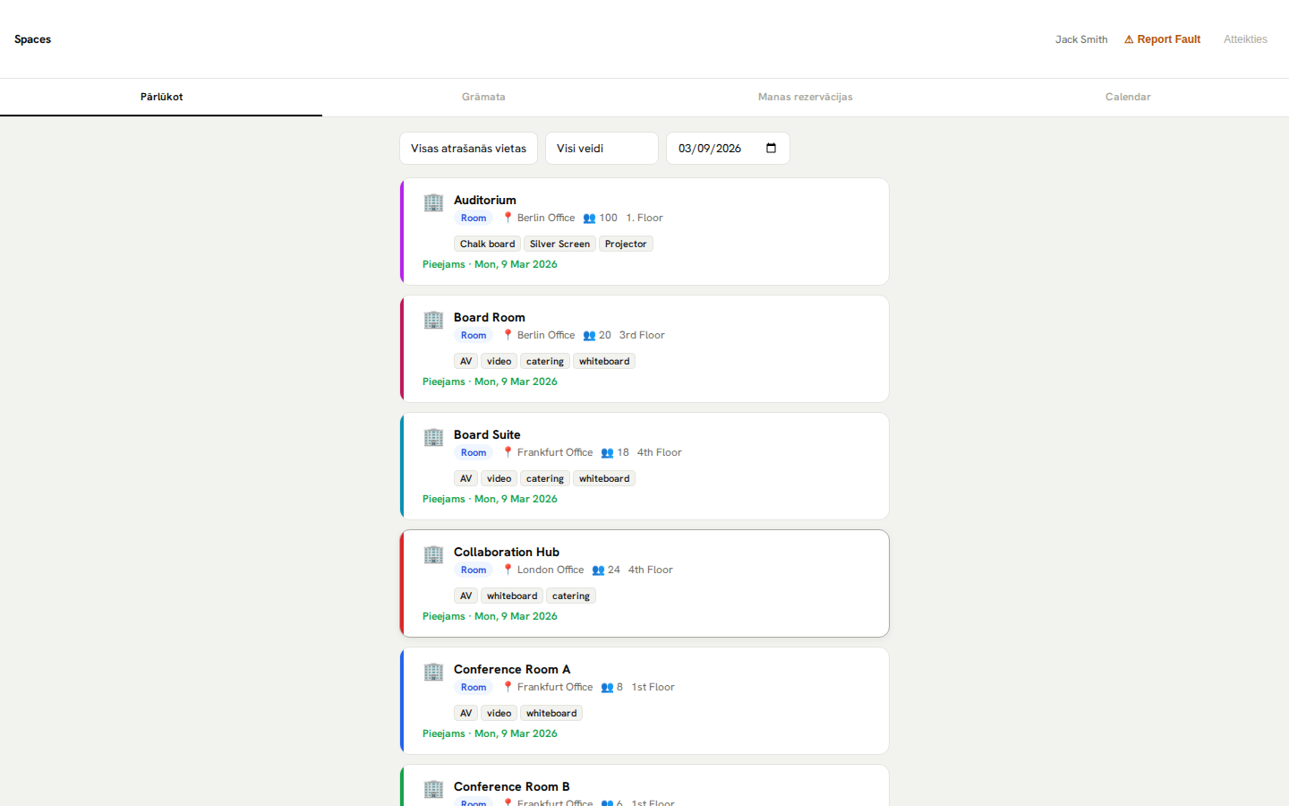 Vietu rezervēšana — pārlūkojiet un rezervējiet resursus