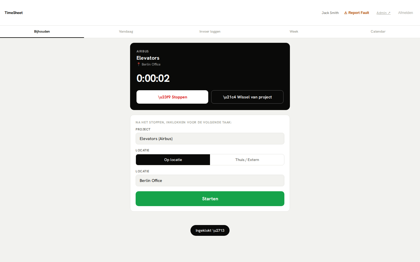 Urenstaat – in- en uitklokken van werknemers