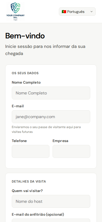 Autorregistro de visitantes no celular