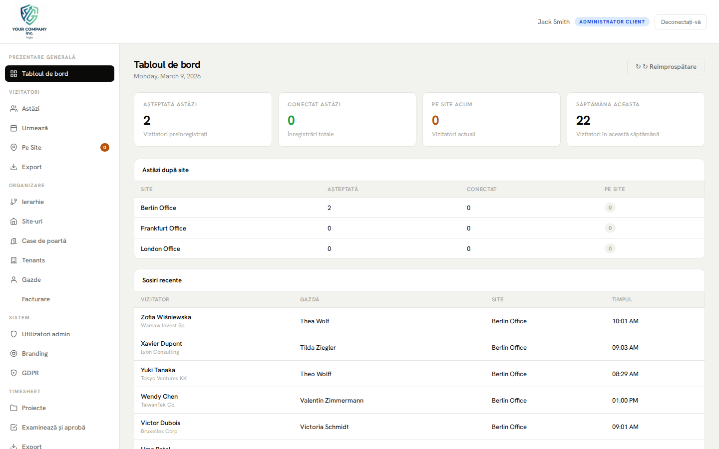 Platforma europeană de gestionare a vizitatorilor pe primul loc pentru confidențialitate